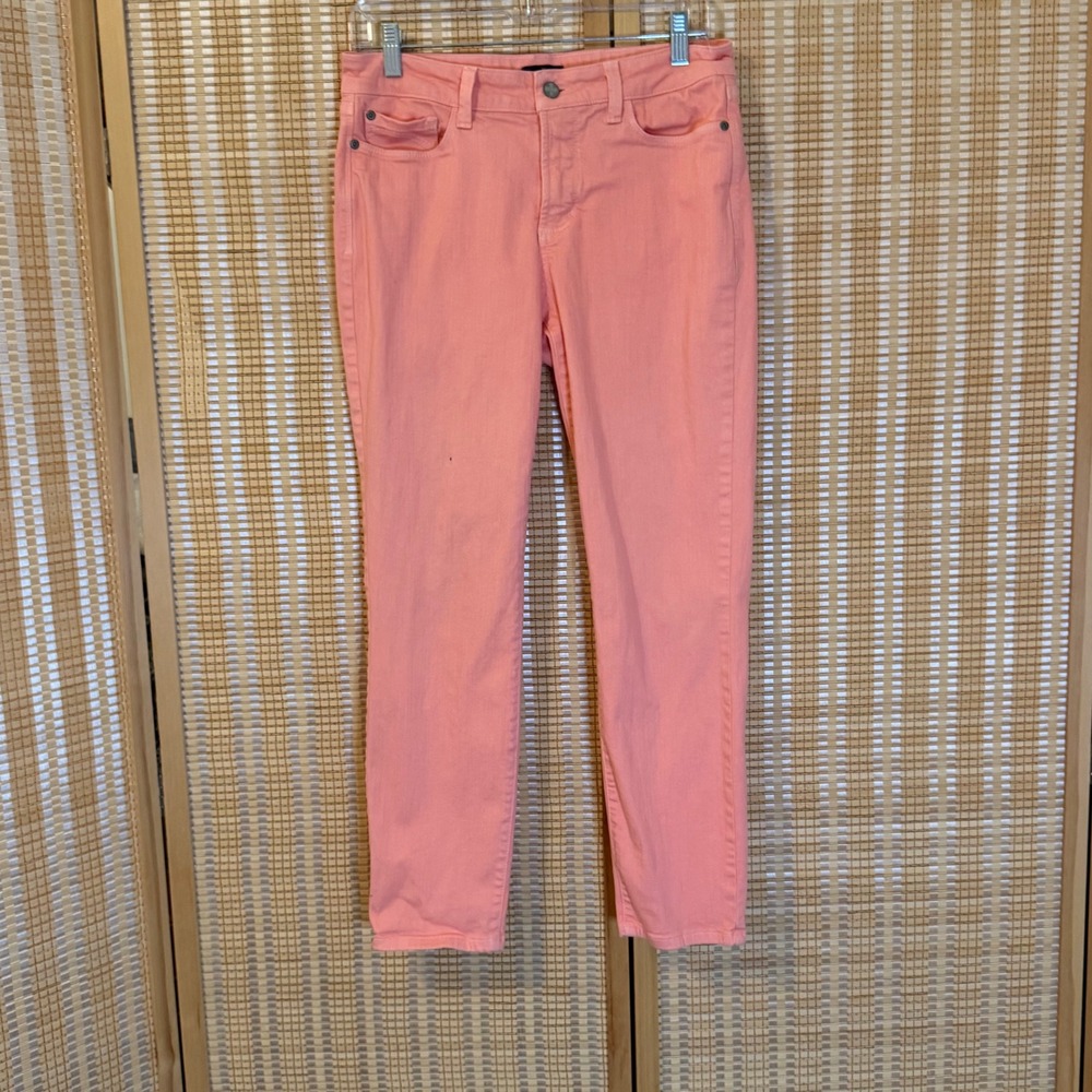NYDJ‎ Clarissa Ankle Jeans Coral Pink Slim Fit Lift Tuck Size 6 Made in USA Boho